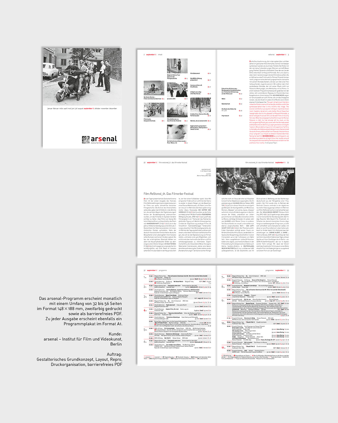 arsenal Programm, Layout, Repro, Gestaltung, Herstellung